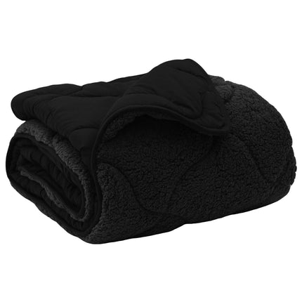 Helårs dyne Sort 155 x 220 cm Mikrofiber og Teddy fleece