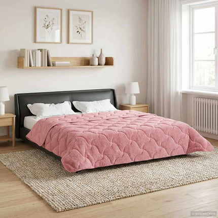Helårs dyne Lyserød 200 x 240 cm Mikrofiber og Teddy fleece