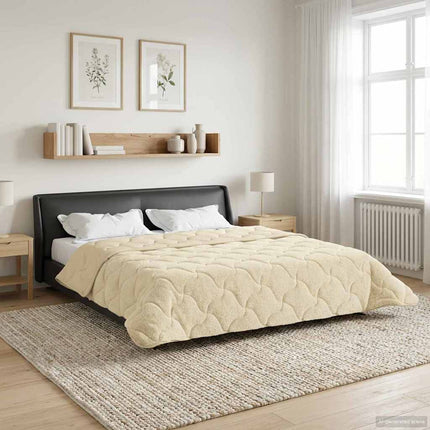 Helårs dyne Creme 200 x 240 cm Mikrofiber og Teddy fleece