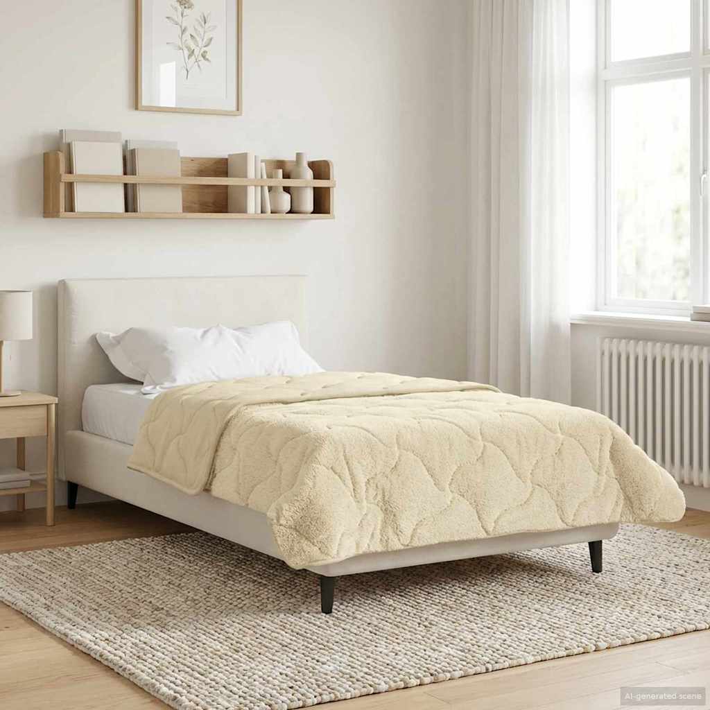 Helårs dyne Creme 140 x 220 cm Mikrofiber og Teddy fleece