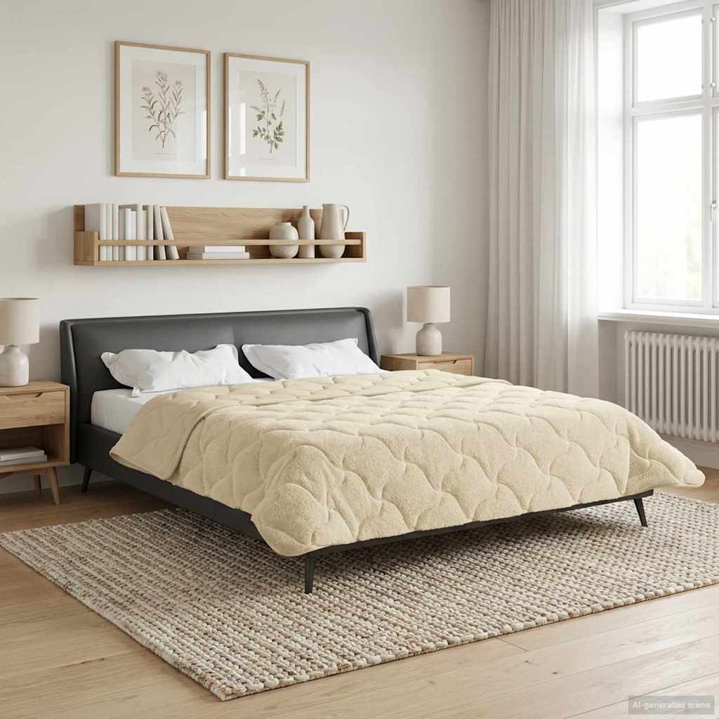 Helårs dyne Creme 200 x 220 cm Mikrofiber og Teddy fleece