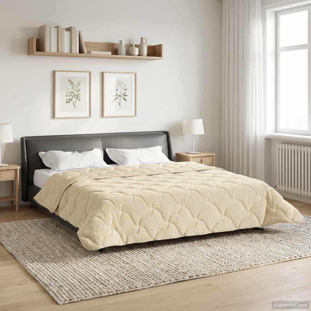 Helårs dyne Creme 220 x 240 cm Mikrofiber og Teddy fleece