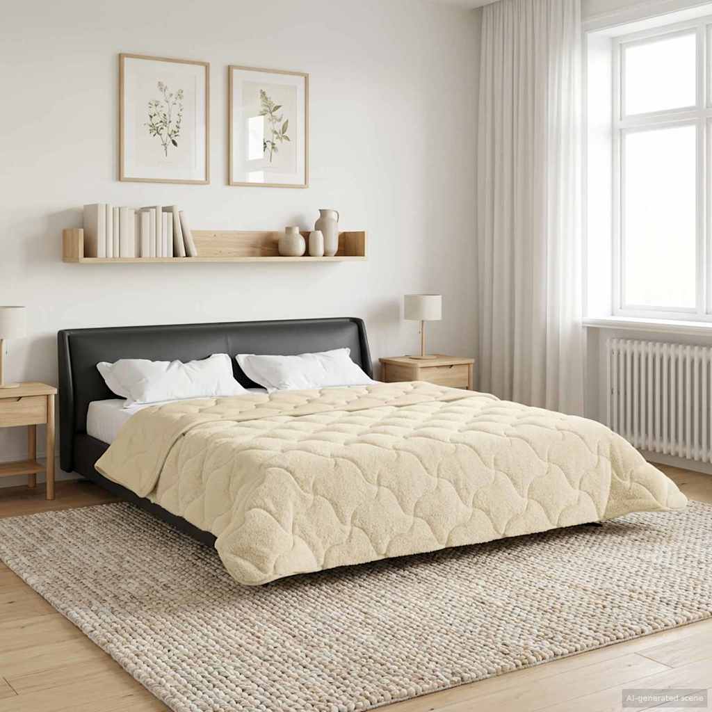 Helårs dyne Creme 240 x 260 cm Mikrofiber og Teddy fleece