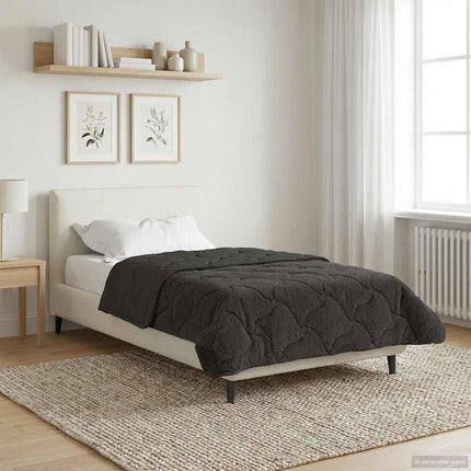 Vinter dyne Antracit 155 x 200 cm Mikrofiber og Teddy fleece