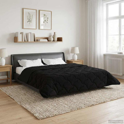 Vinter dyne Sort 200 x 220 cm Mikrofiber og Teddy fleece
