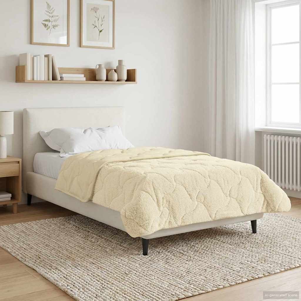 Vinter dyne Creme 135 x 200 cm Mikrofiber og Teddy fleece