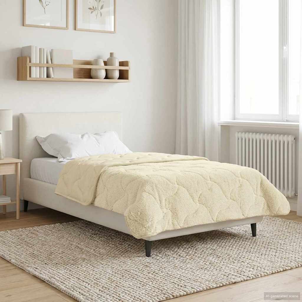 Vinter dyne Creme 140 x 220 cm Mikrofiber og Teddy fleece