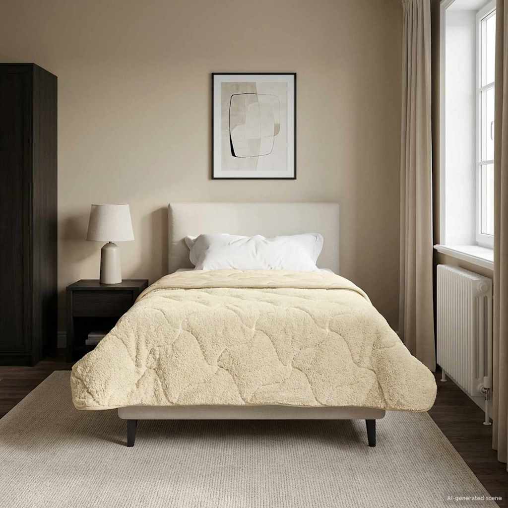 Vinter dyne Creme 140 x 220 cm Mikrofiber og Teddy fleece