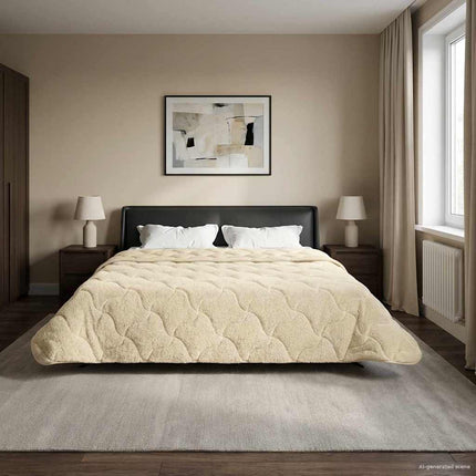Vinter dyne Creme 200 x 220 cm Mikrofiber og Teddy fleece