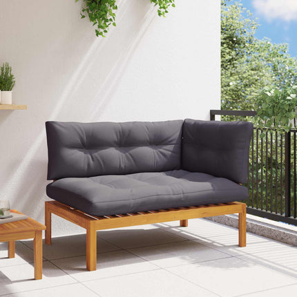 Hjørne Sofa Enhed Naturlig og mørk grå Akacietræ
