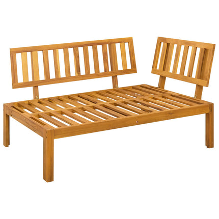 Hjørne Sofa Enhed Naturlig og mørk grå Akacietræ