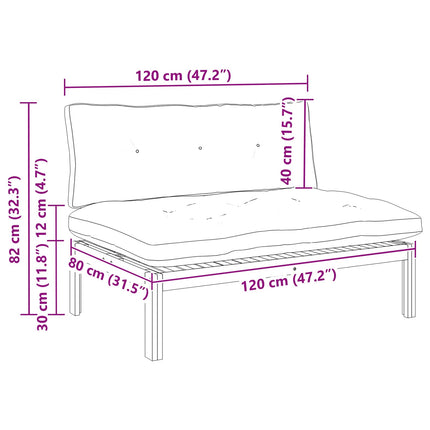 Have Mellem Sofa Naturlig og Creme Hvid Akacietræ