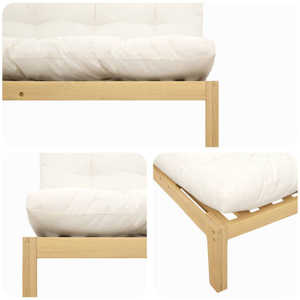 Midter Sofa Enhed Lys Akacie og Cream Hvid Akacietræ