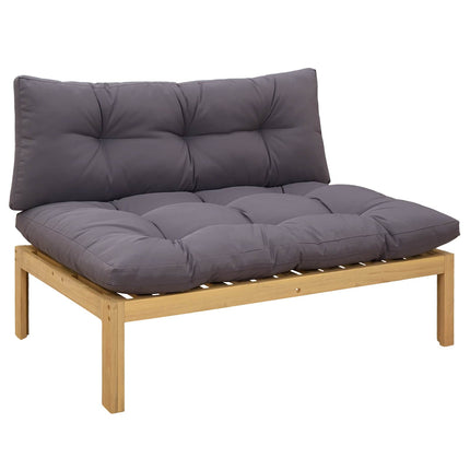 Midter Sofa Enhed Lys Akacie og Mørke Grå Akacietræ