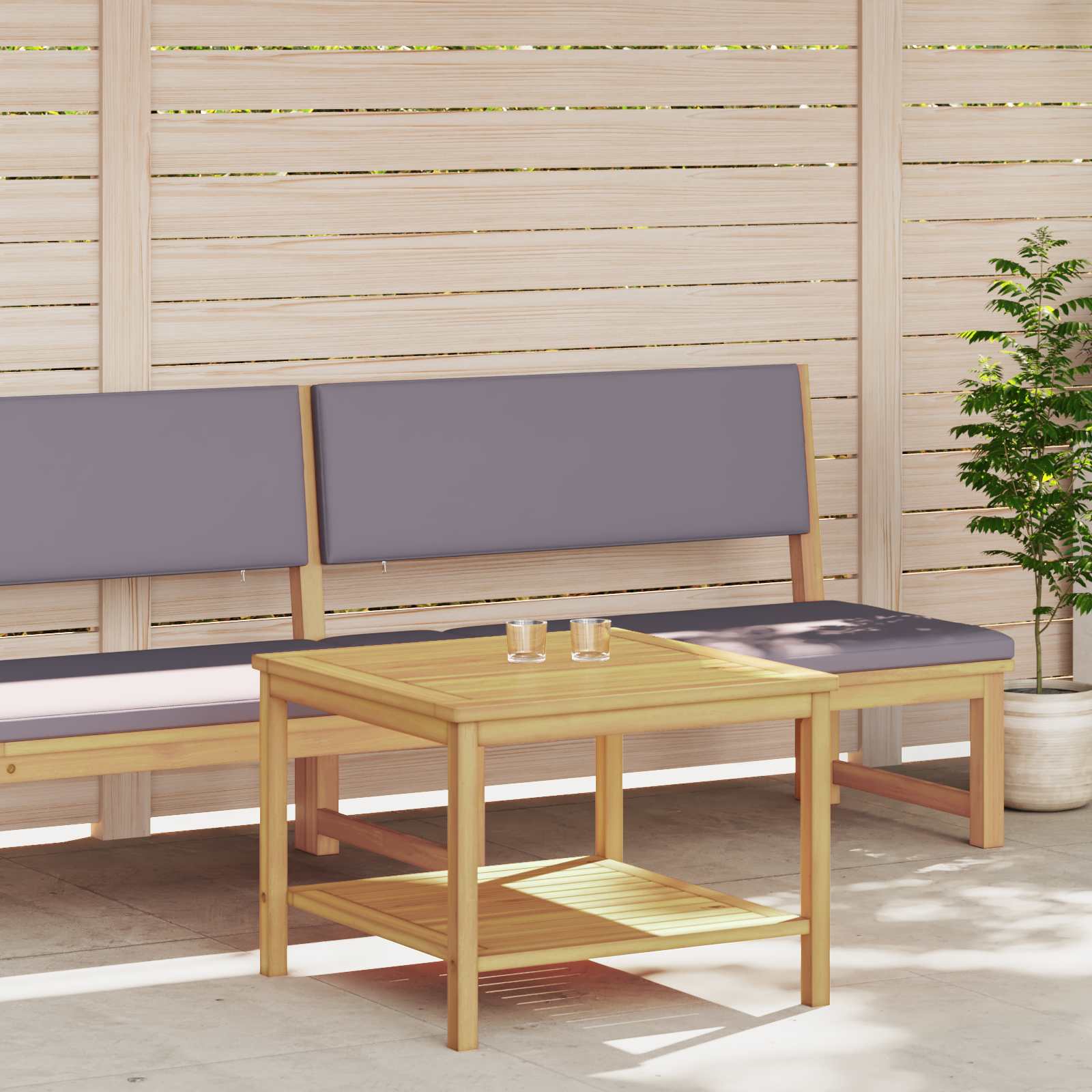 Sidebord Olie Naturlig 60 x 60 x 45 cm Massivt Akacietræ