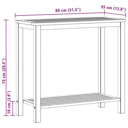 Have Konsol Bord Lys akacie 80 x 35 x 75 cm Massivt Akacietræ