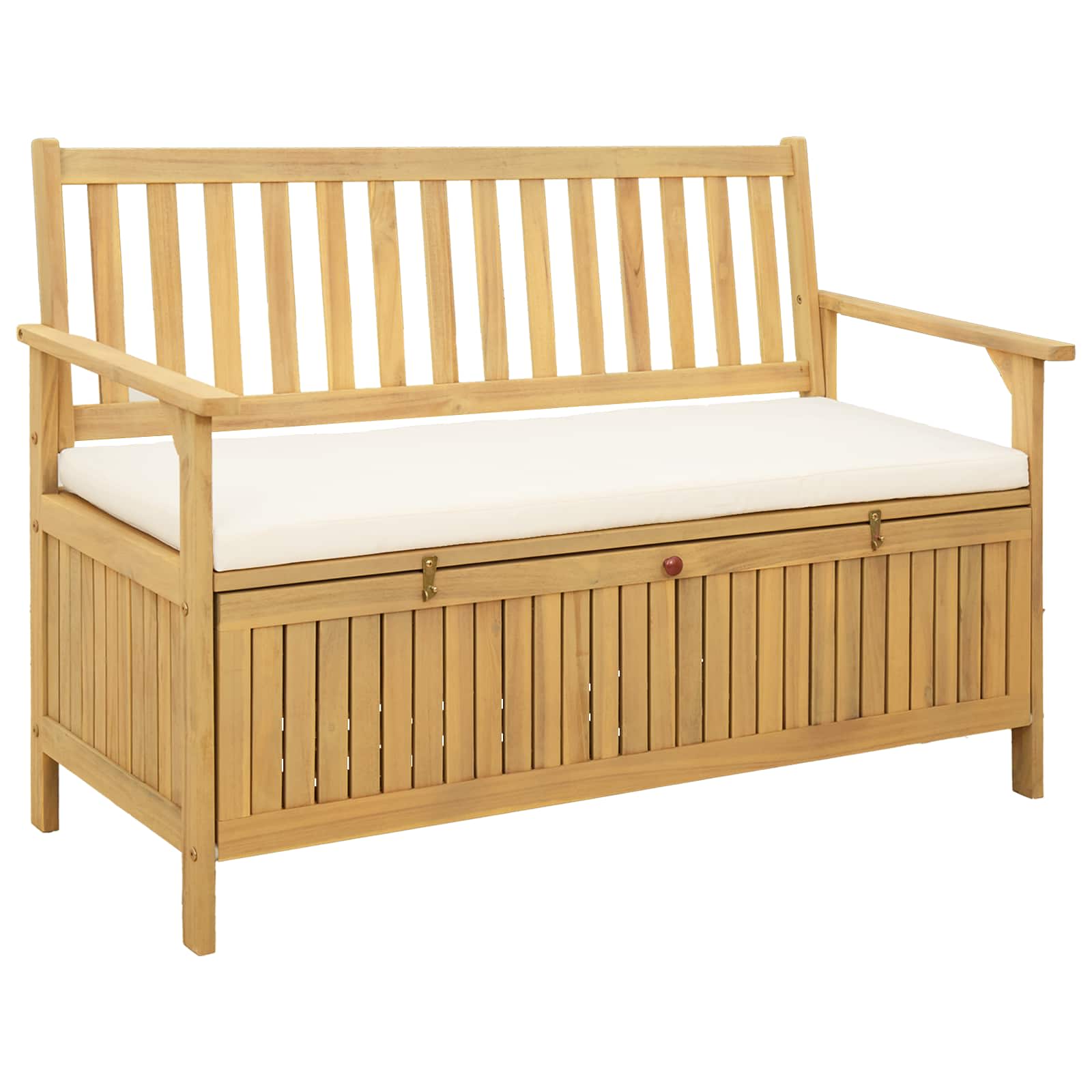 Opbevaringsbænk med pude med opbevaring 120 x 63 x 84 cm