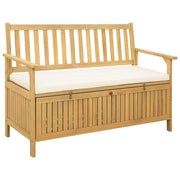 Opbevaringsbænk med pude med opbevaring 120 x 63 x 84 cm