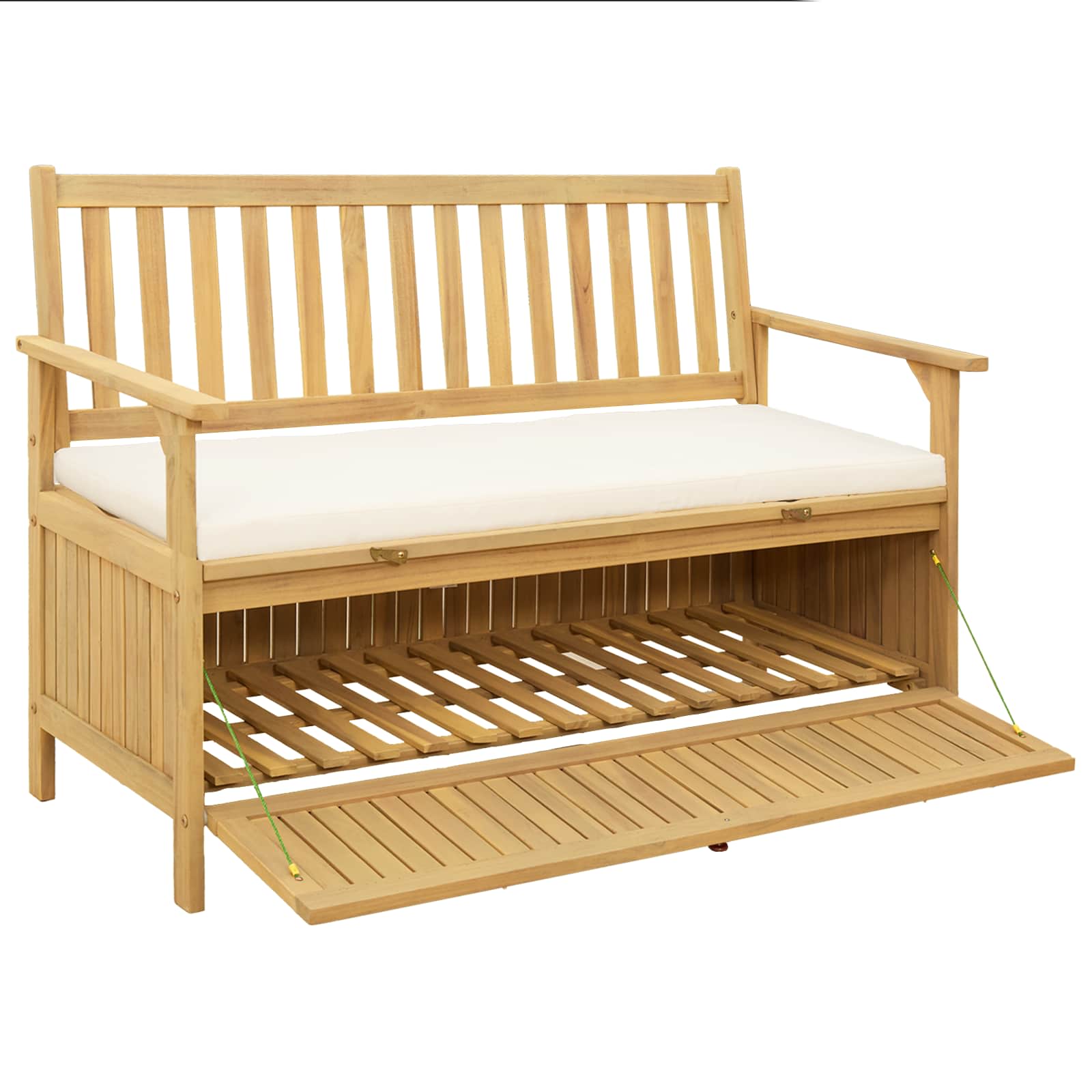 Opbevaringsbænk med pude med opbevaring 120 x 63 x 84 cm