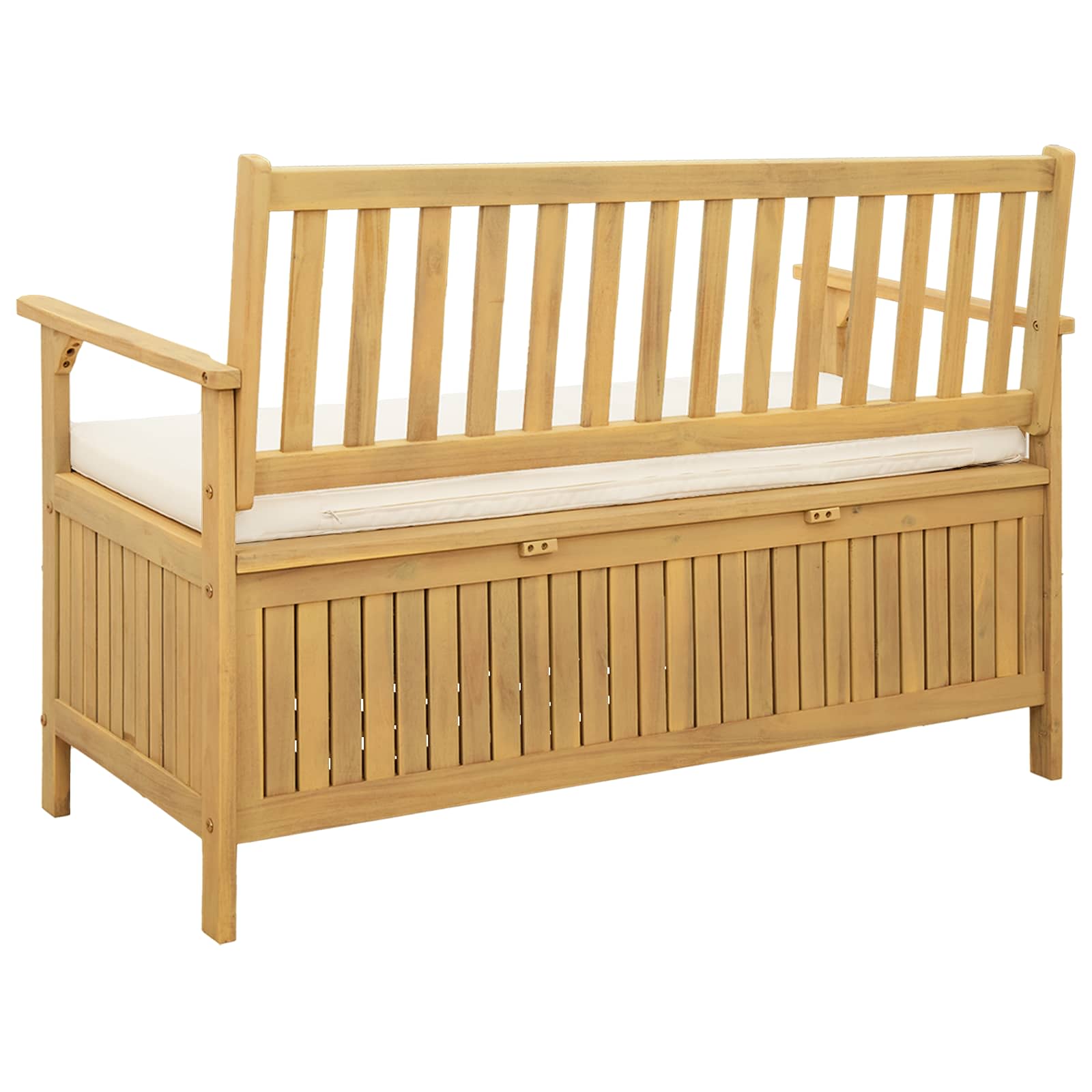 Opbevaringsbænk med pude med opbevaring 120 x 63 x 84 cm
