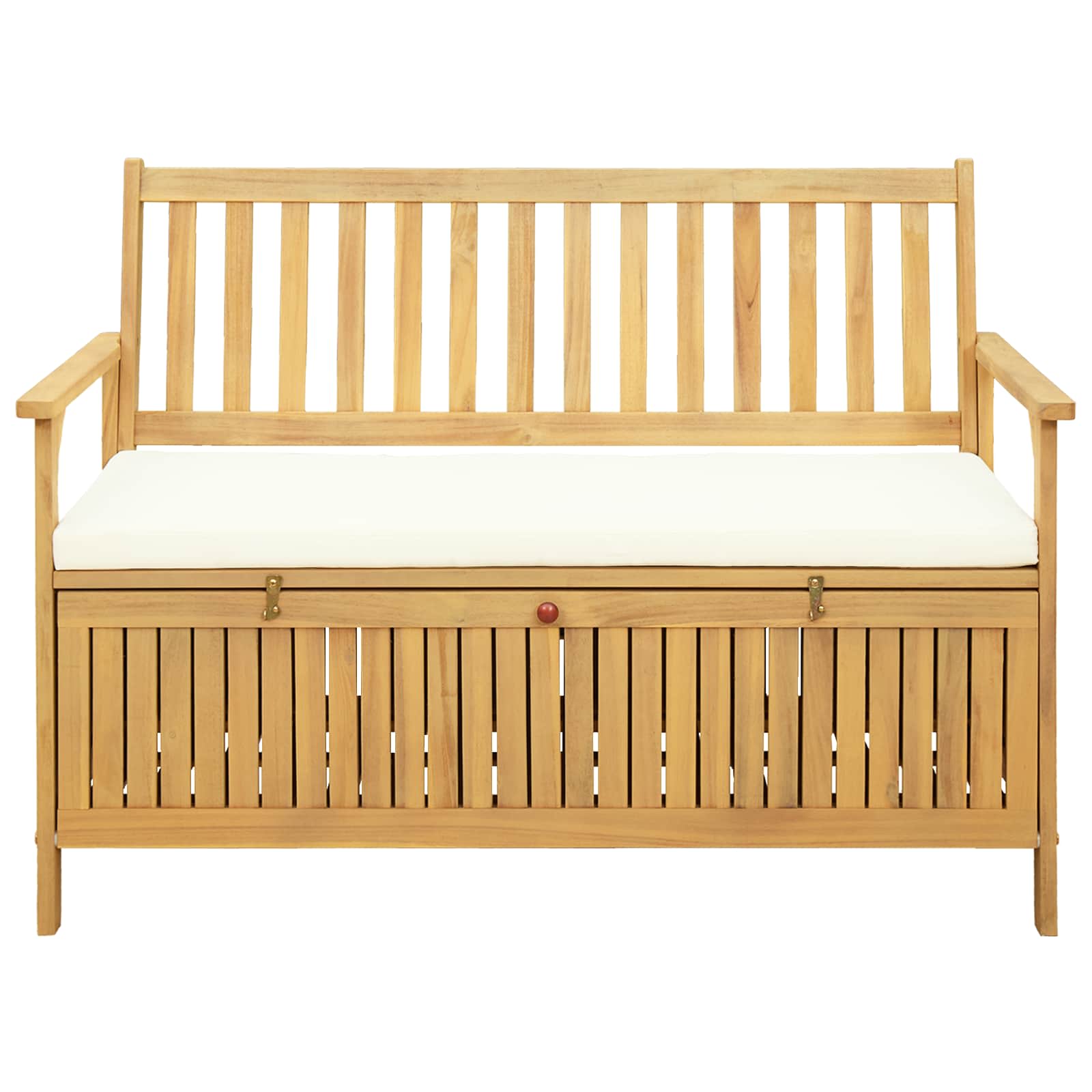 Opbevaringsbænk med pude med opbevaring 120 x 63 x 84 cm