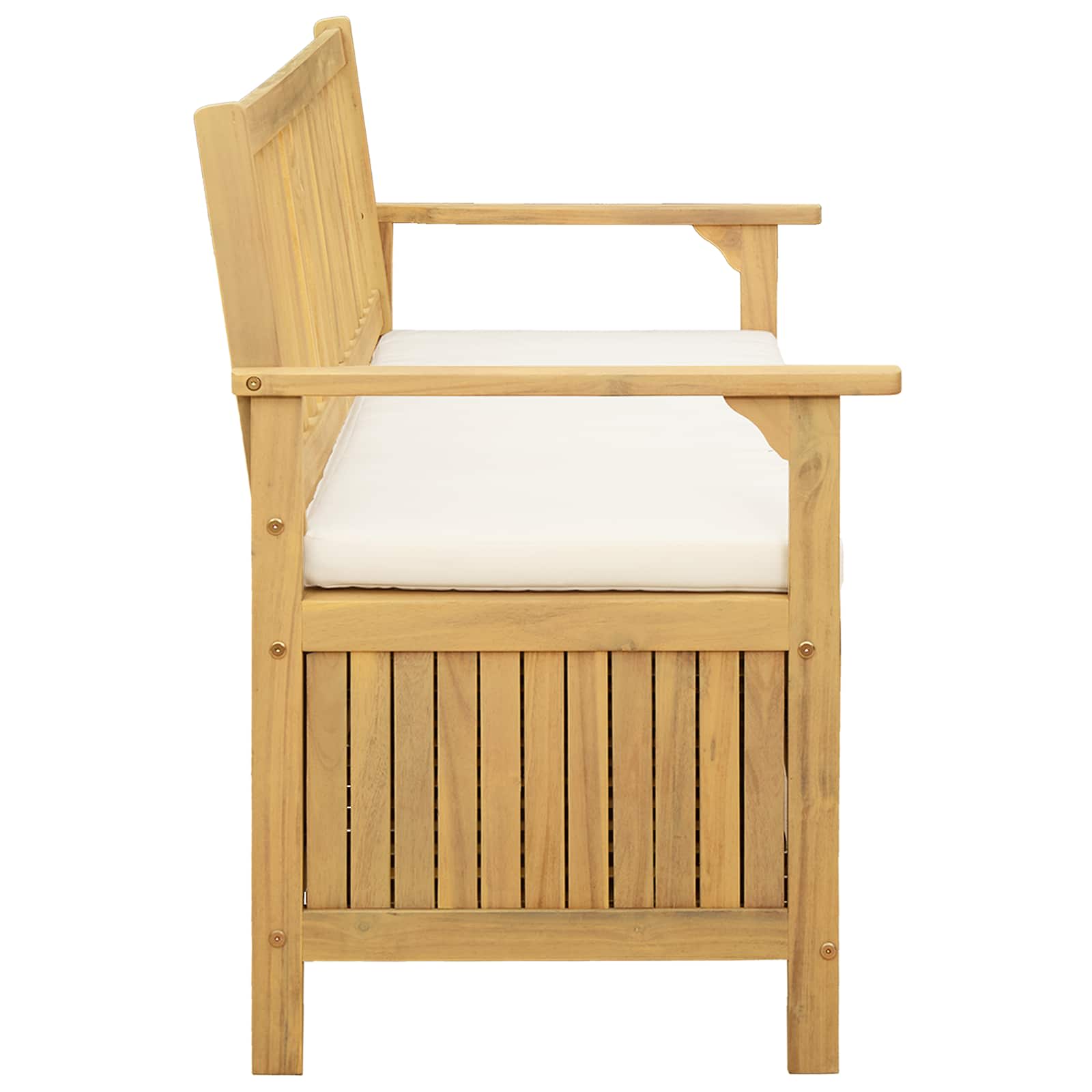 Opbevaringsbænk med pude med opbevaring 120 x 63 x 84 cm