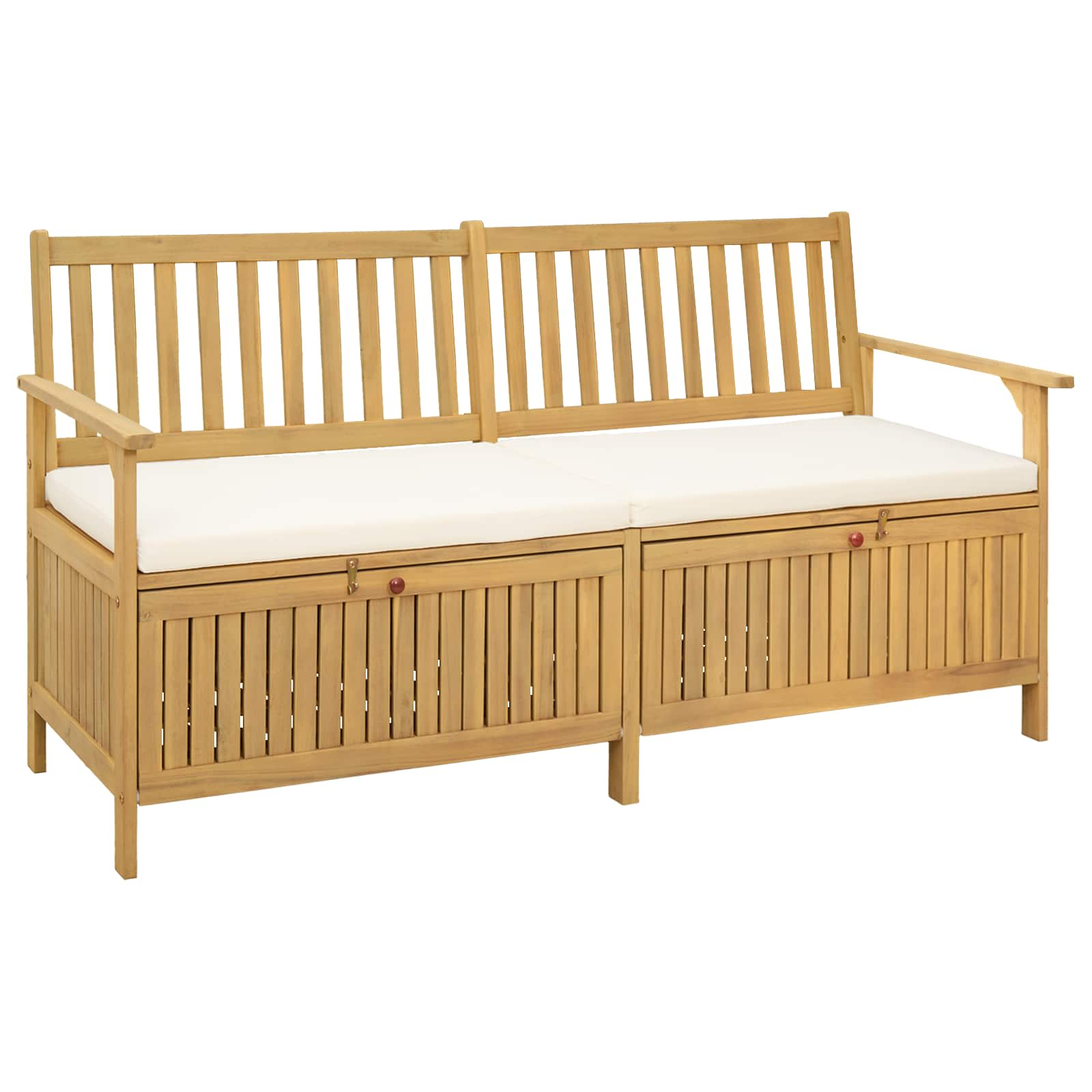 Opbevaringsbænk med pude med opbevaring 170 x 63 x 84 cm
