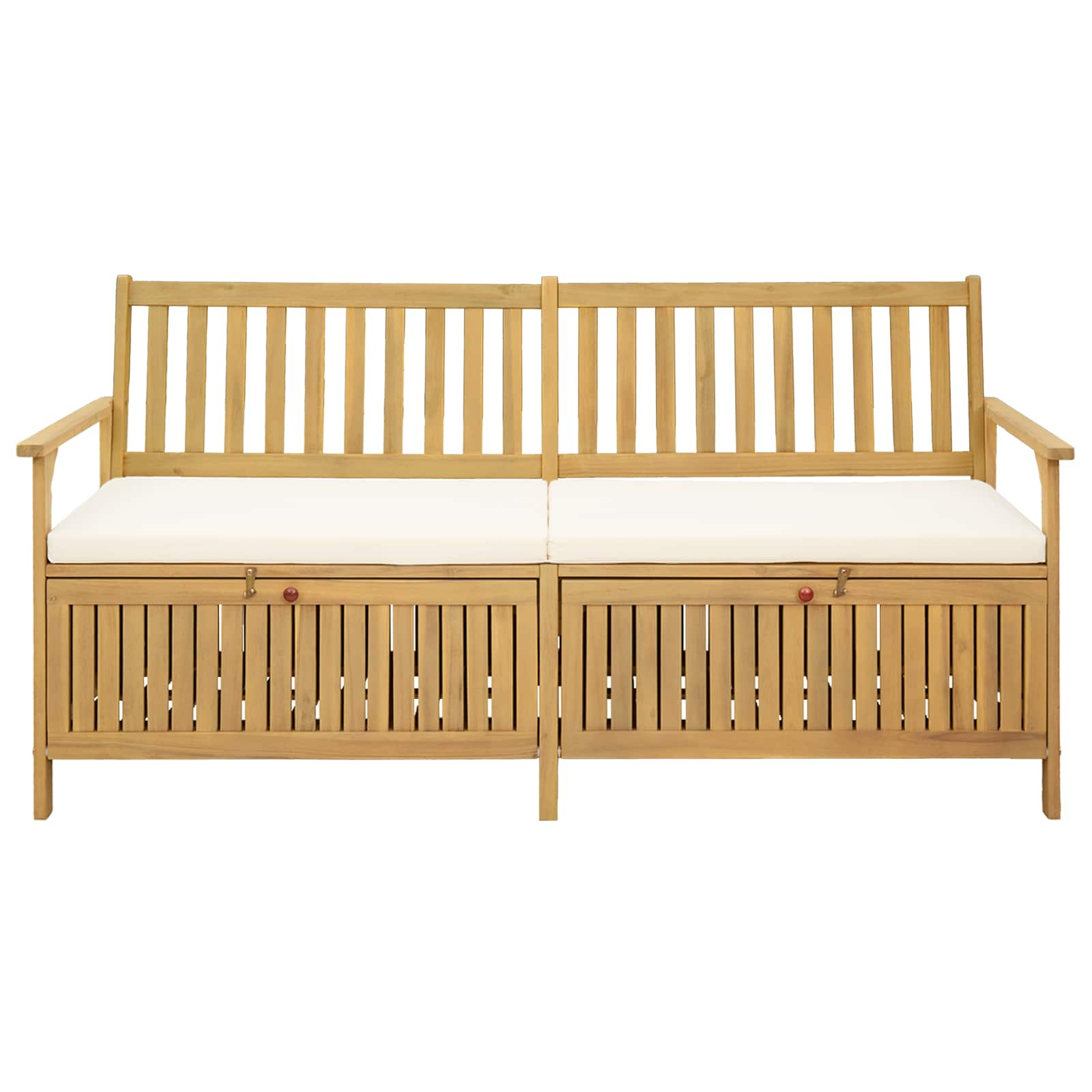 Opbevaringsbænk med pude med opbevaring 170 x 63 x 84 cm