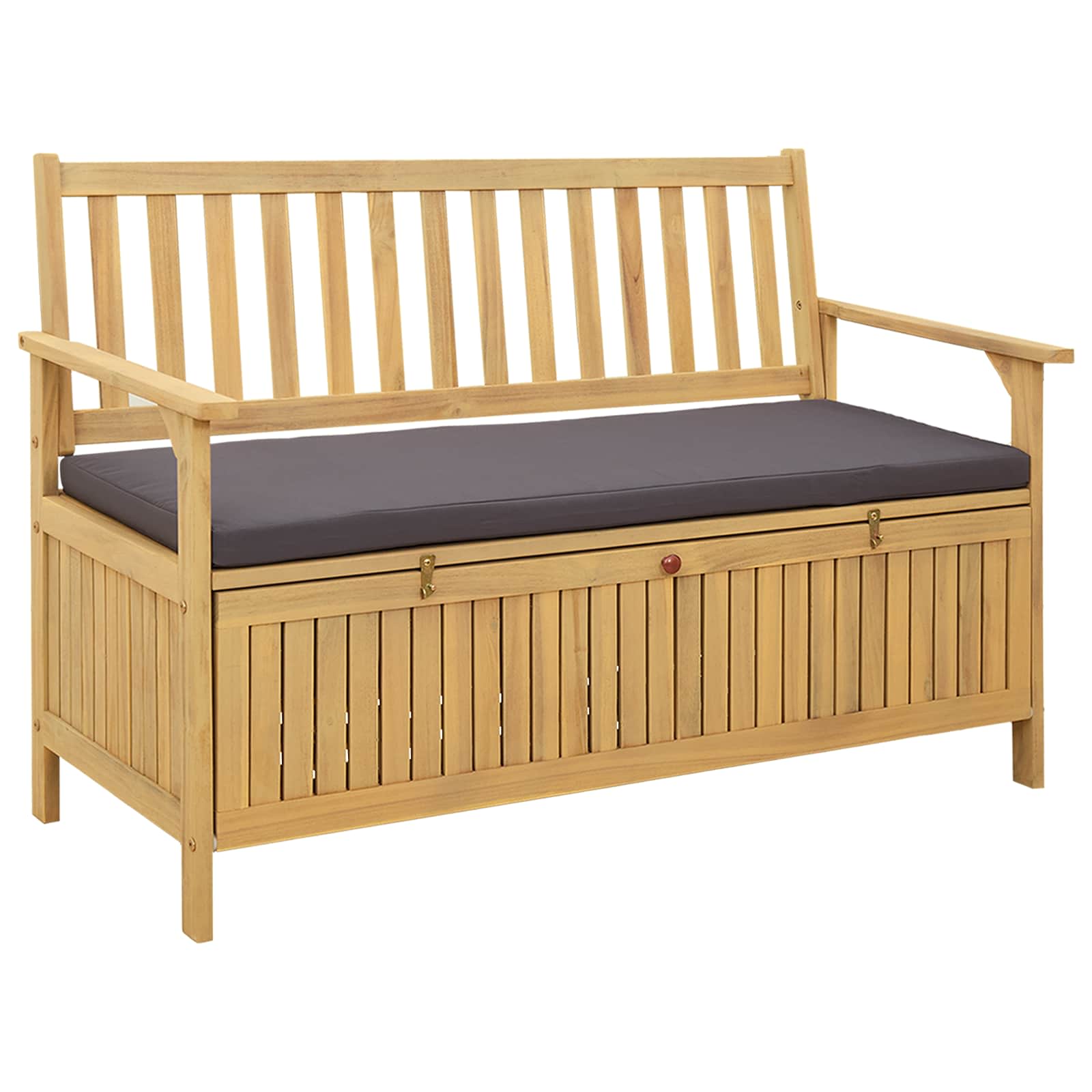 Opbevaringsbænk med pude med opbevaring 120 x 63 x 84 cm