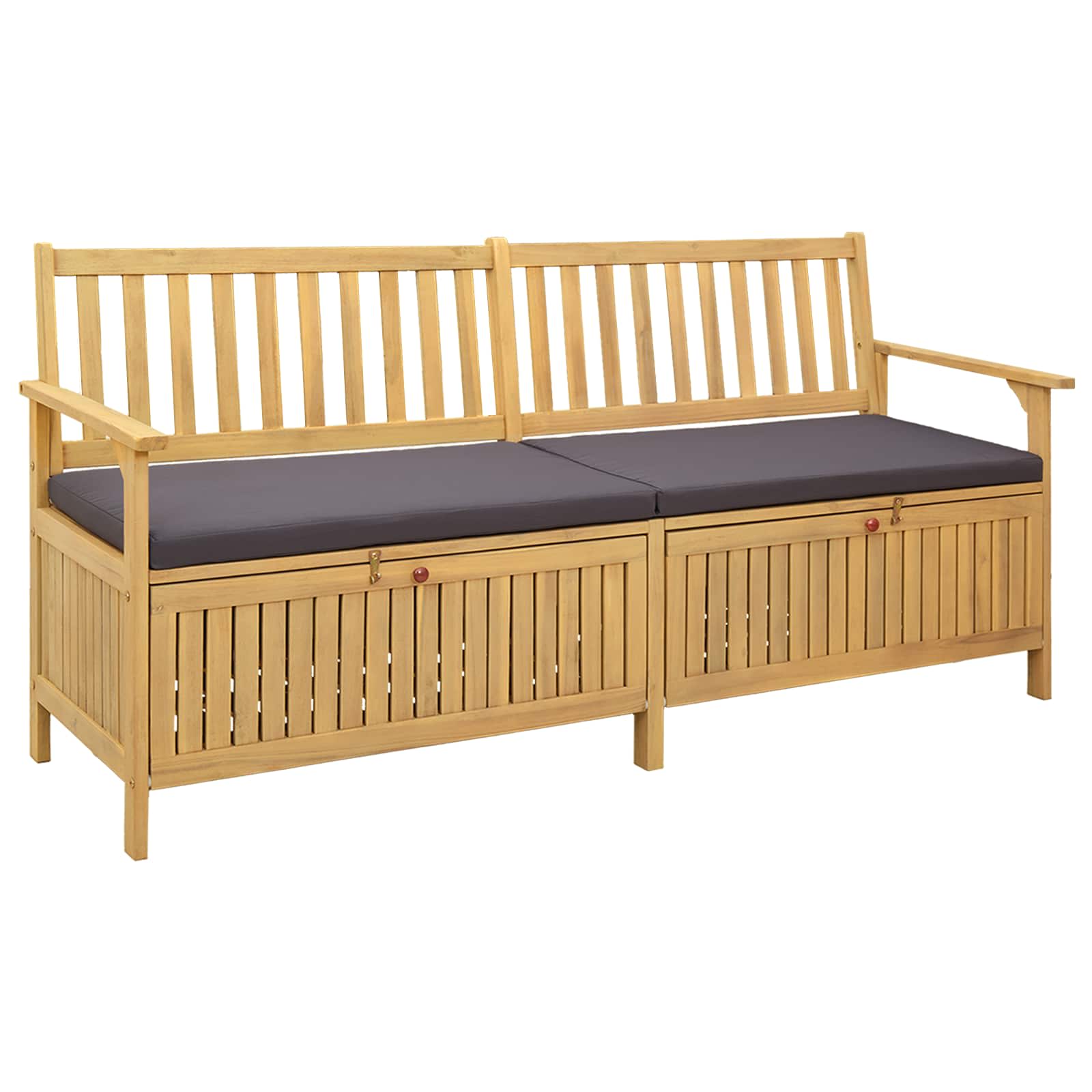 Opbevaringsbænk med pude med opbevaring 170 x 63 x 84 cm