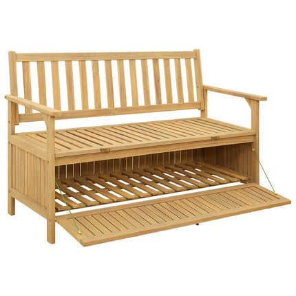 Opbevaringsbænk 2 -Seater 120 x 63 x 84 cm Massiv akacie