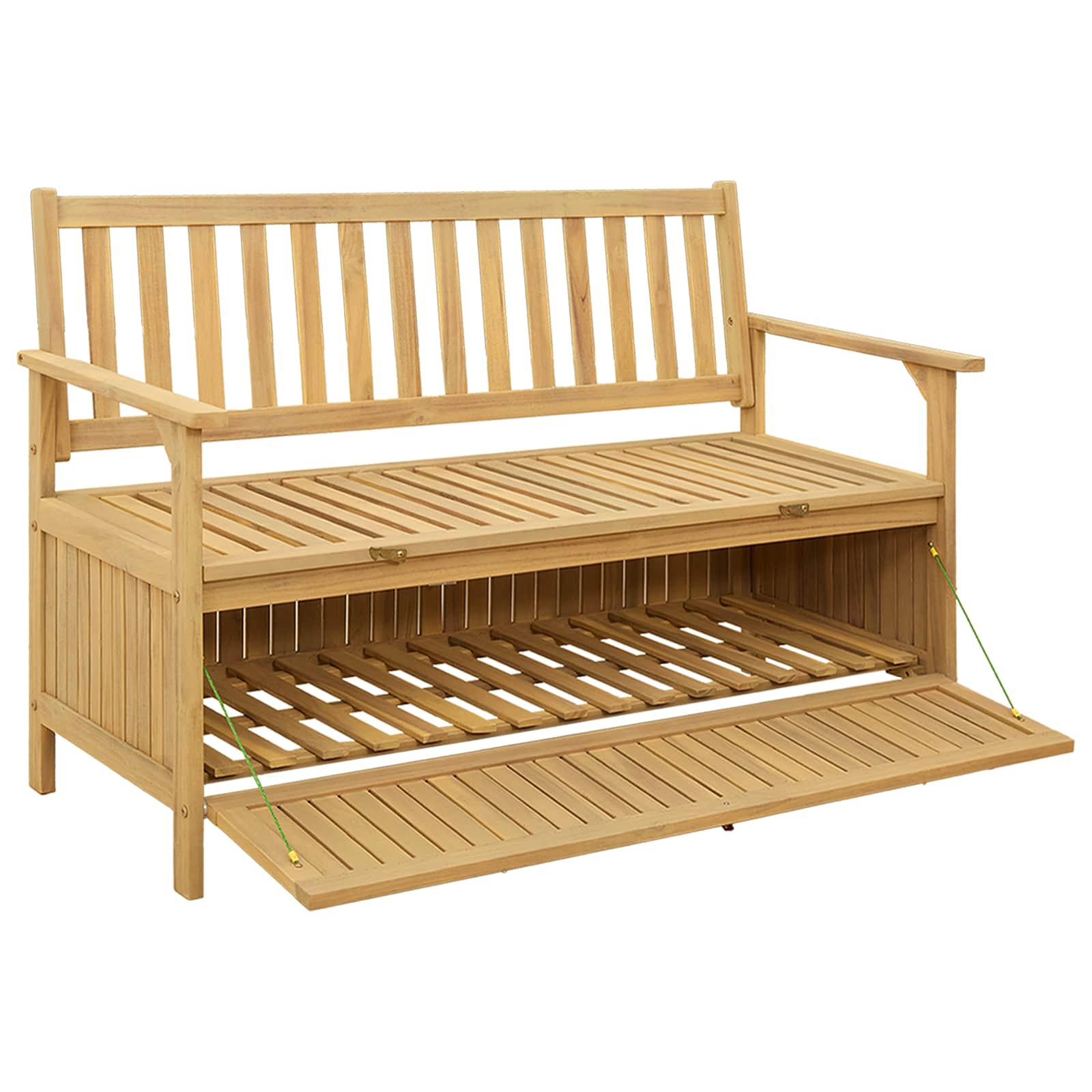 Opbevaringsbænk med opbevaring 120 x 63 x 84 cm Massiv akacie