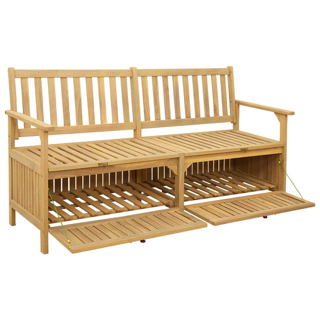 Opbevaringsbænk med opbevaring 148 x 63 x 84 cm Massiv akacie
