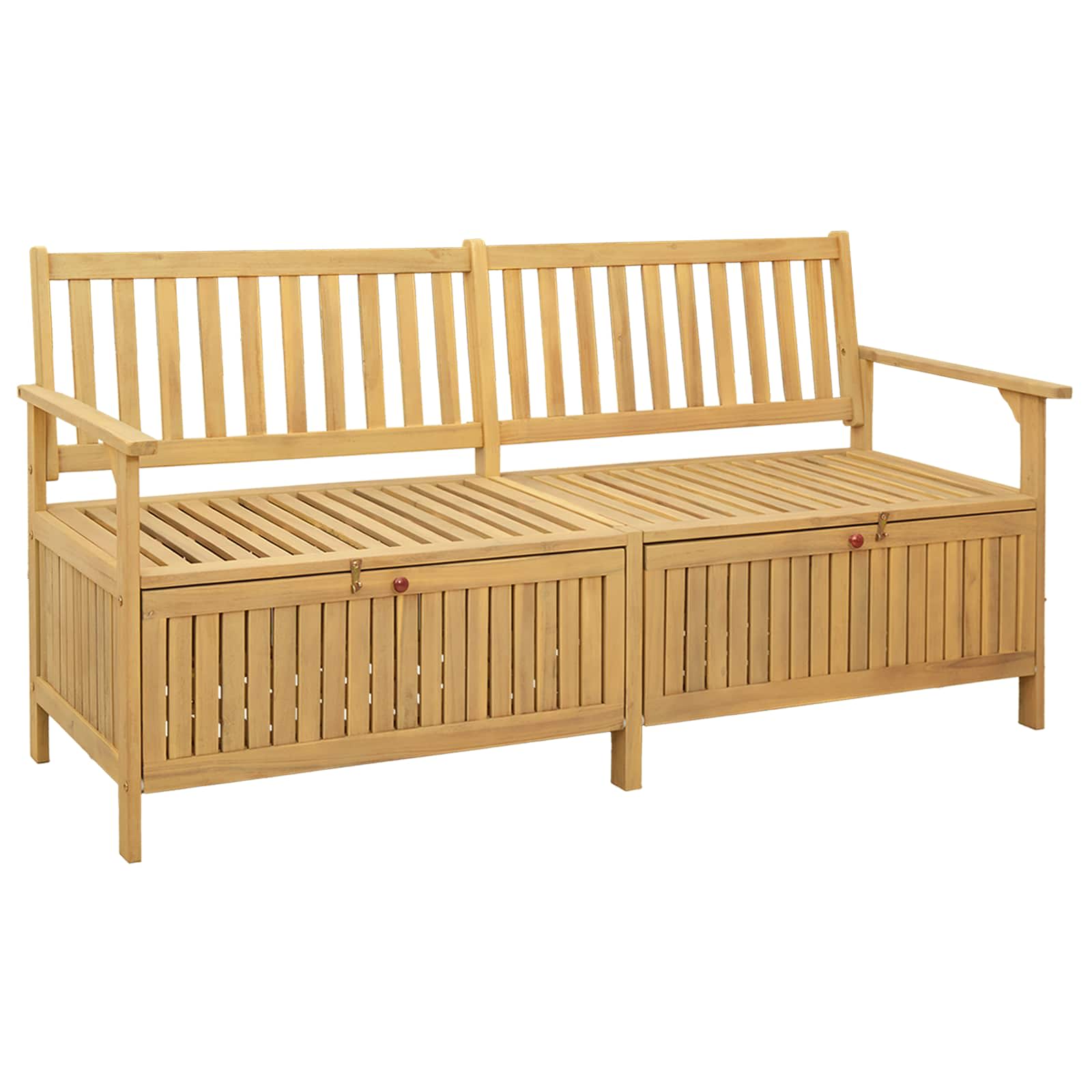 Opbevaringsbænk med opbevaring 170 x 63 x 84 cm Massiv akacie