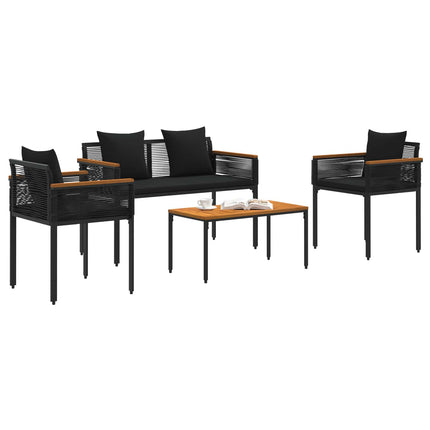 Have møbel sæt 4 stk. Sort polyrattan