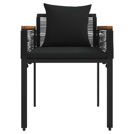 Have møbel sæt med pude Sort polyrattan