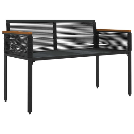 Udendørs bænk 2 -Seater 117 x 54 x 74.5 cm polyrattan Sort
