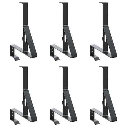 Snebeskyttelse Støtte 6 pcs Sort 29,5 x 3 x 34,5 cm Stål