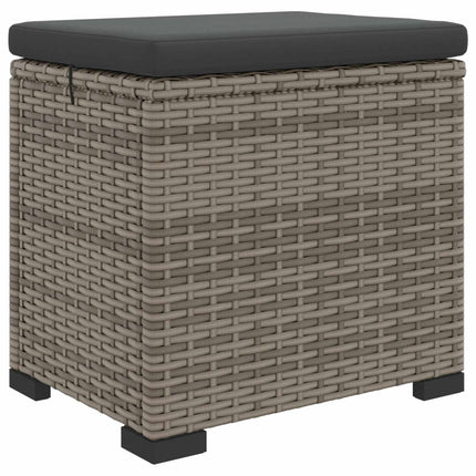 Have Fodstøtte med Pude 2 pcs Grå polyrattan