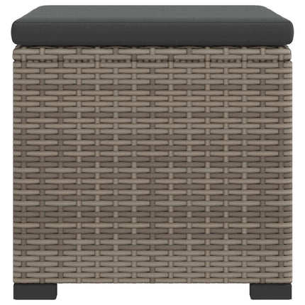 Have Fodstøtte med Pude 2 pcs Grå polyrattan