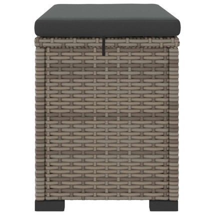 Have Fodstøtte med Pude 2 pcs Grå polyrattan