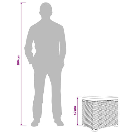 Have Fodstøtte med Pude 2 pcs Grå polyrattan