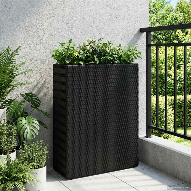 Høj Plantekrukke Sort 55 x 22 x 70 cm polyrattan