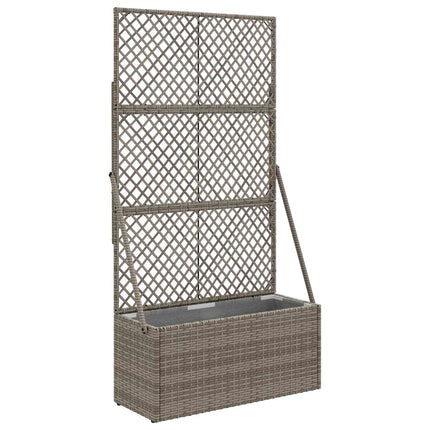 Havekrukke med trellis Grå 70 x 30 x 135 cm polyrattan