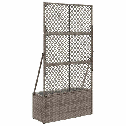 Havekrukke med trellis Grå 70 x 30 x 135 cm polyrattan