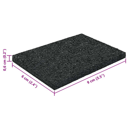 Gummigranulat terrasseplade Sort 6 x 9 x 0,6 cm Gummi