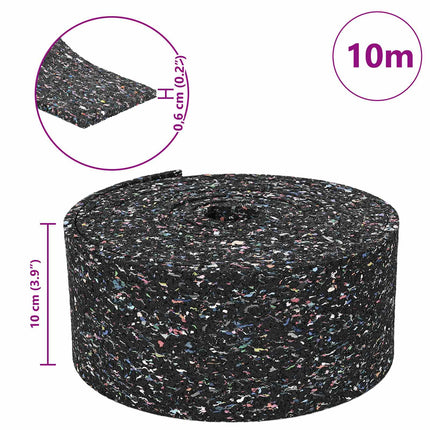 Gummigranulat rulle Sort 1000 x 10 x 0,6 cm Gummi