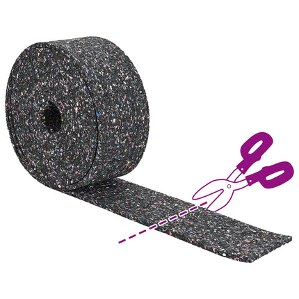Gummigranulat rulle Sort 200 x 10 x 0,8 cm Gummi