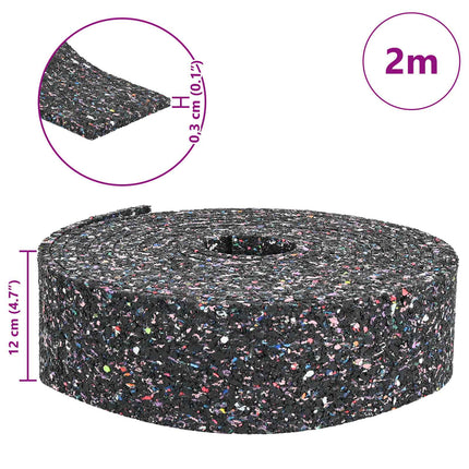 Gummigranulat rulle Sort 200 x 12 x 0,3 cm Gummi