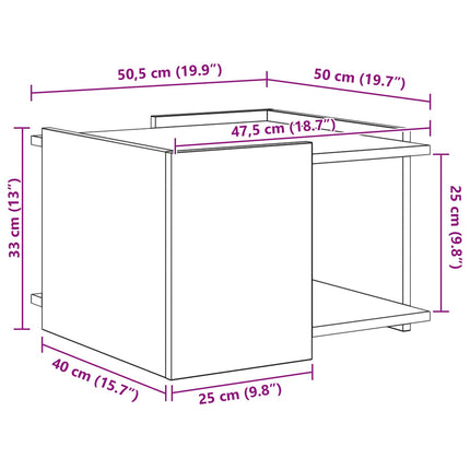 Sofabord Artisan-eg 50,5 x 50 x 33 cm Konstrueret træ